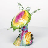 Herend Sea Turtle Figurine With Coral
