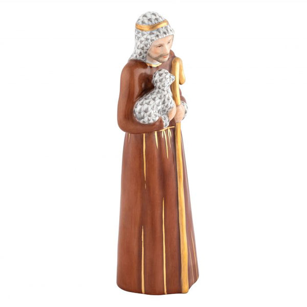 Herend Shepherd with Lamb Figurine