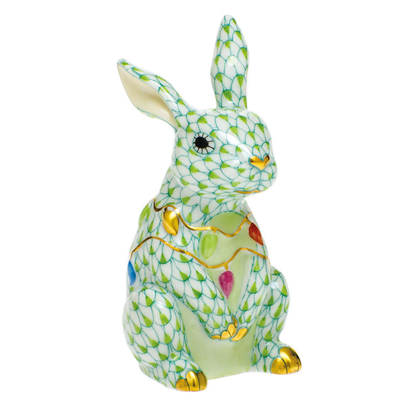 Herend Bunny With Christmas Lights