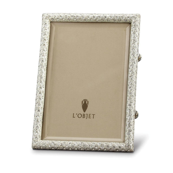L'Objet White Crystals on Platinum Rectangular FrameCollection