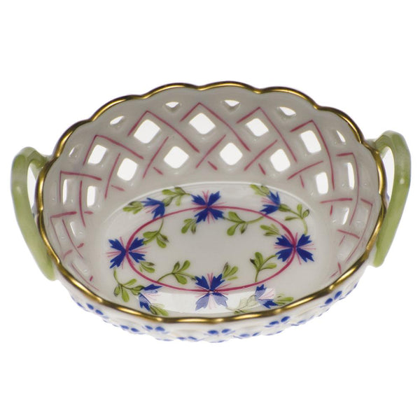 Herend Openwork Basket W/handles (Small)