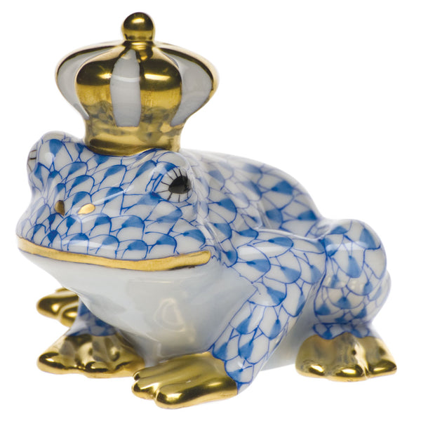 Herend Frog Blue Prince Fishnet