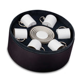 L'Objet,  Perlée Platinum Espresso Cup + Saucer (Set of 6)