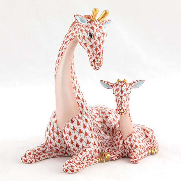 Herend Mother And Baby Giraffe Figurine