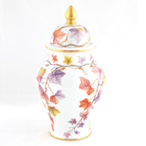 Herend Autumn Leaves Ginger Jar Figurine