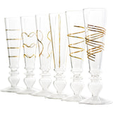 Footed Razzle Dazzle Champagne Flutes, Set of 6
