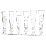 Footed Razzle Dazzle Champagne Flutes, Set of 6