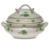 Herend Chinese Bouquet Tureen W/Branch in Green