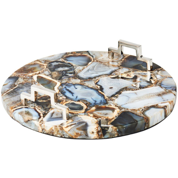 Round Multicolor Agate Tray