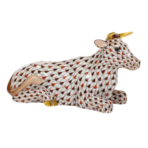 Herend Nativity Lying Cow Figurine