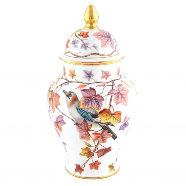 Herend Autumn Leaves Ginger Jar Figurine