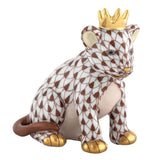 Herend Lion Cub With Crown Figurine