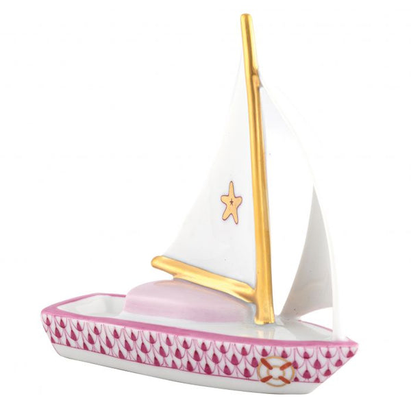 Herend Sailboat At Sea Figurine