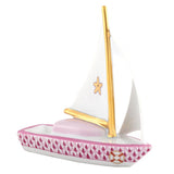 Herend Sailboat At Sea Figurine