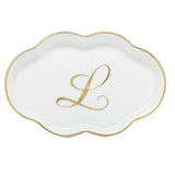 Herend Scalloped Tray W/Monogram