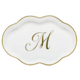 Herend Scalloped Tray W/ Monogram M