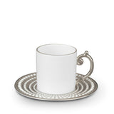 L'Objet,  Perlée Platinum Espresso Cup + Saucer (Set of 6)