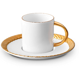 L'Objet Corde Espresso Cup + Saucer (Set of 6) Gold