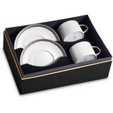 L'Objet Corde Tea Cup + Saucer (Set of 2) Platinum