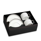 L'Objet, Platinum Soie Tressée Tea Cup + Saucer (Set of 2)