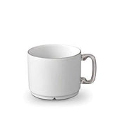 L'Objet, Platinum Soie Tressée Tea Cup + Saucer (Set of 2)
